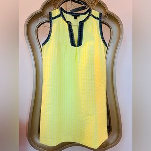 J. Crew Women's Neon Arrow Print Shift Dress Sleeveless Yellow Blue 6